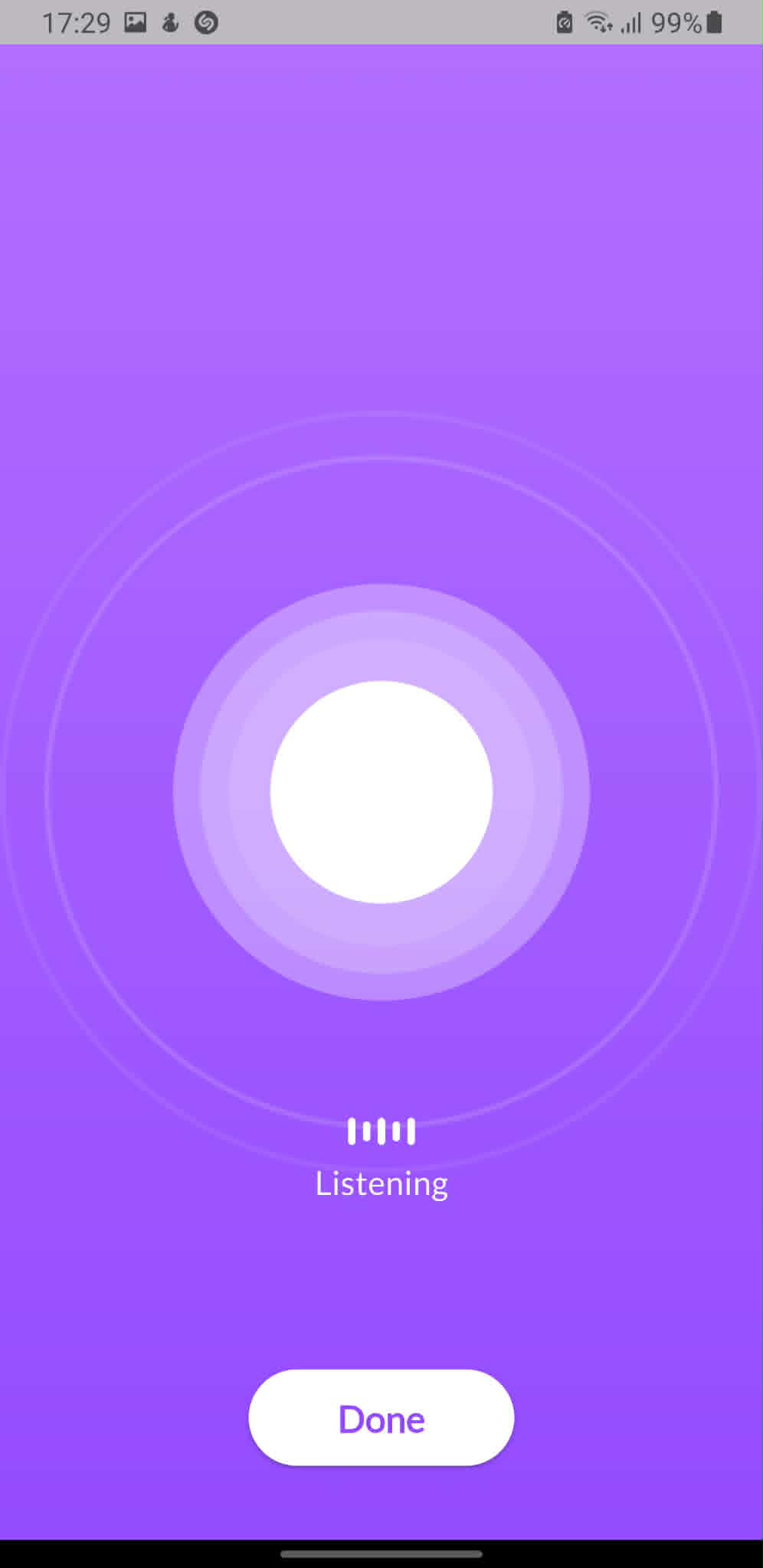 KalmBaby Monitor AI listening screen
